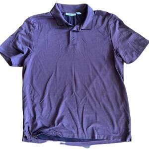 Perry Ellis Porfolio | Men's Burgundy Short Sleeve Polo | Size Large | 0035V